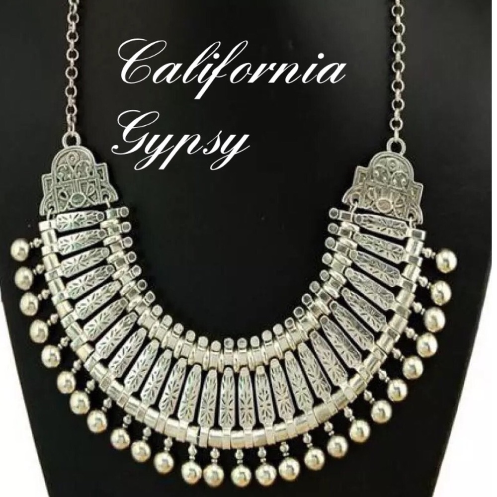 LAST ONE Bohemian Silver Statement Necklace - Picture 2 of 7